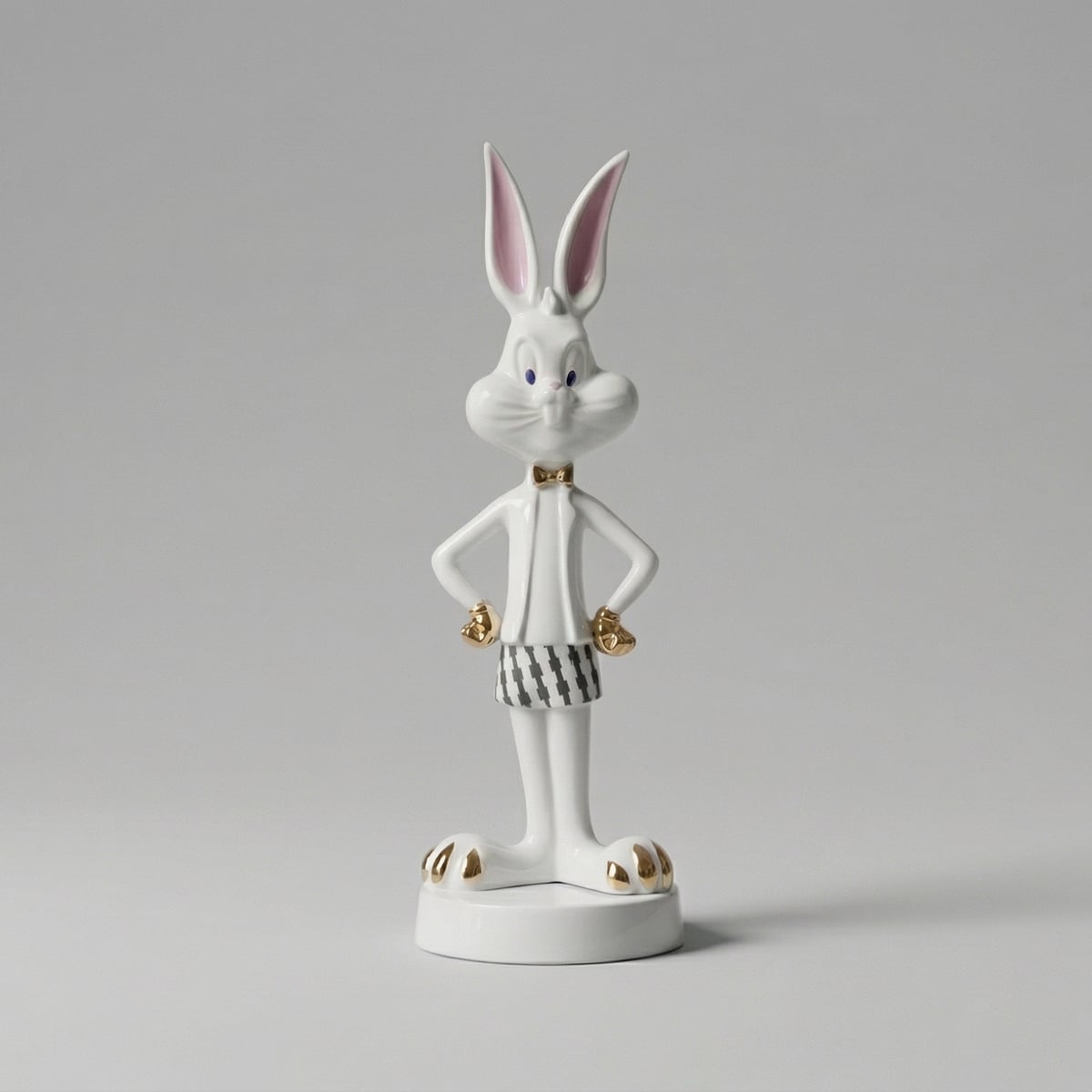 Figurine Lapin Chic Blanc Et Or