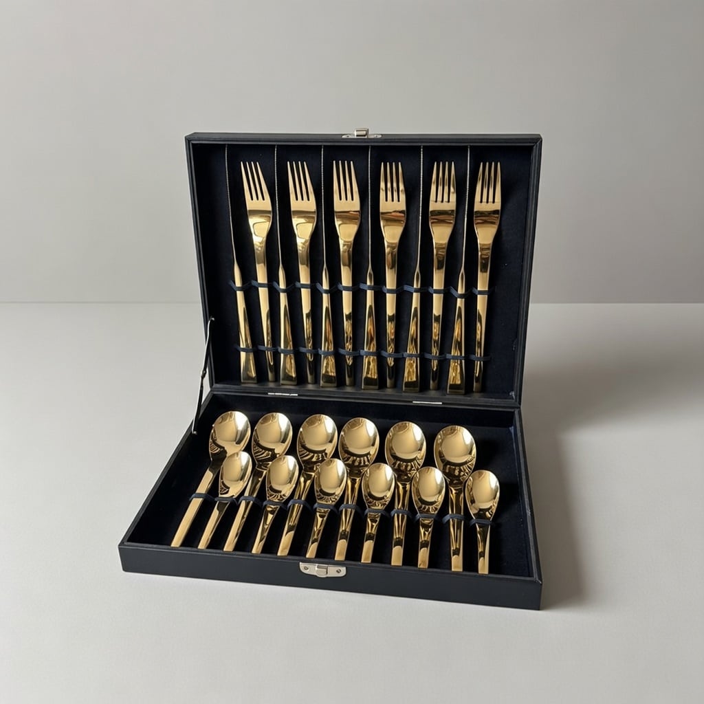 Ménagère 24 Pièces – Amsterdam Gold (Pour 6 Personnes)