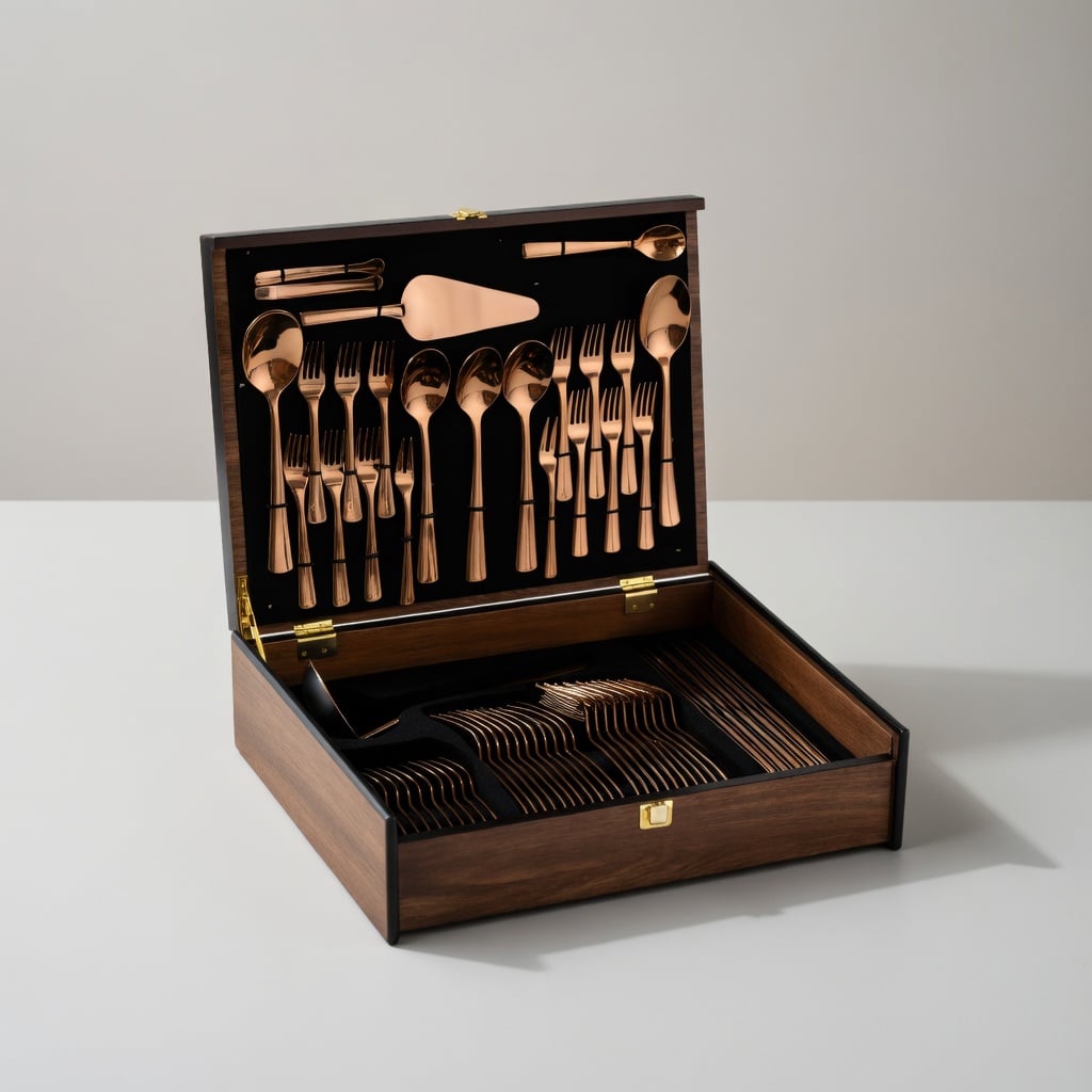 Ménagère 72 Pièces En Inox Bronze
