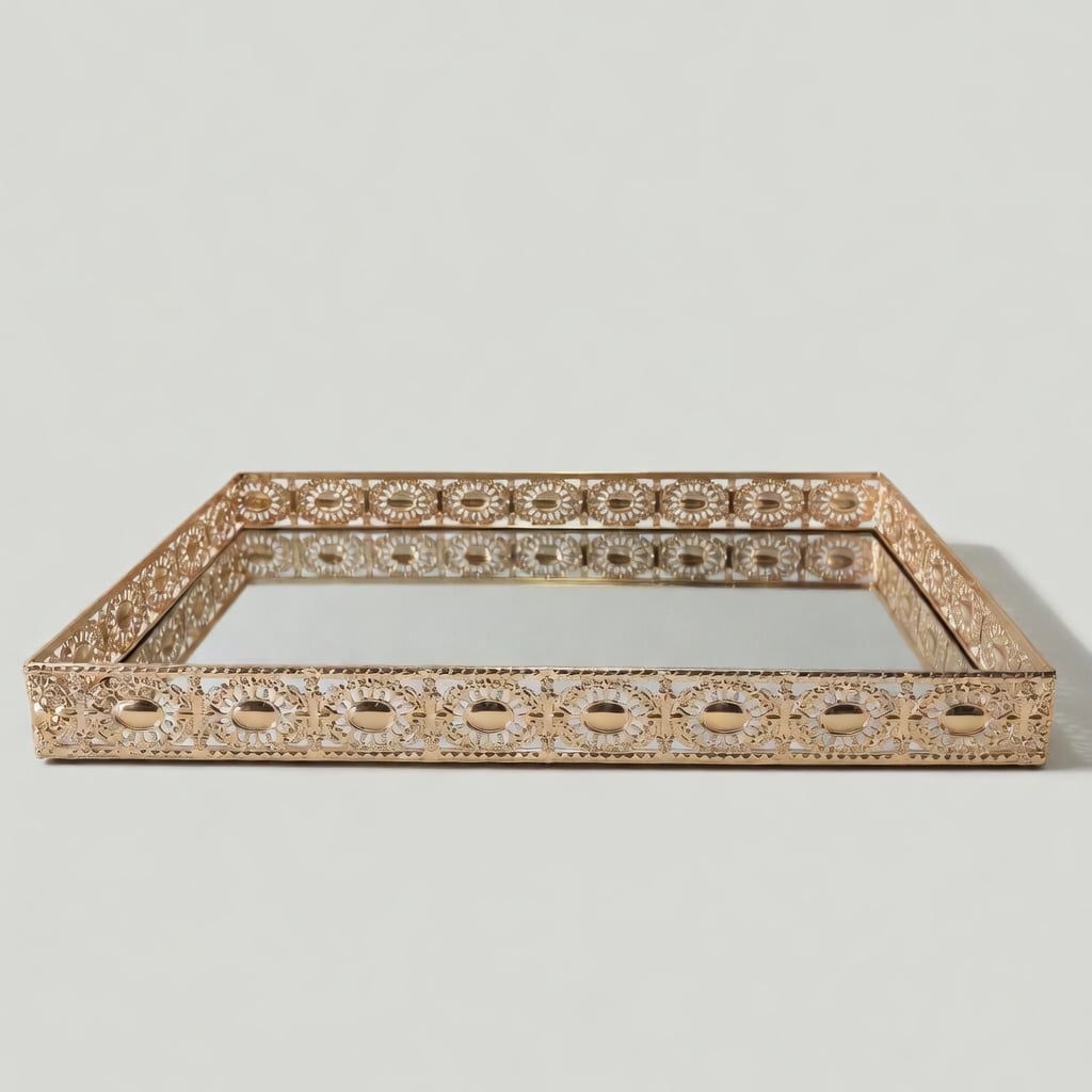 Plateau Rectangle Nordic Doré