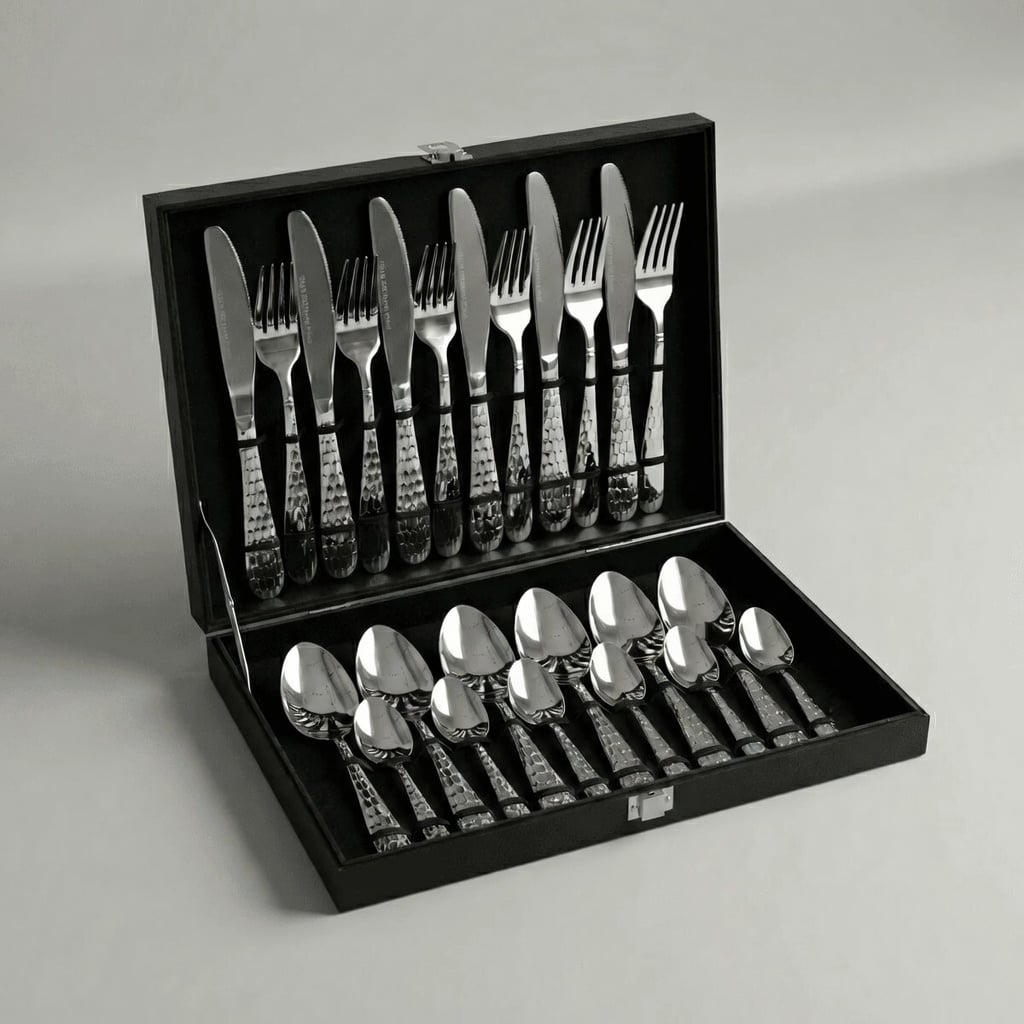 1 Ménagère 24 Pièces Hony Silver Pour 6 Personnes