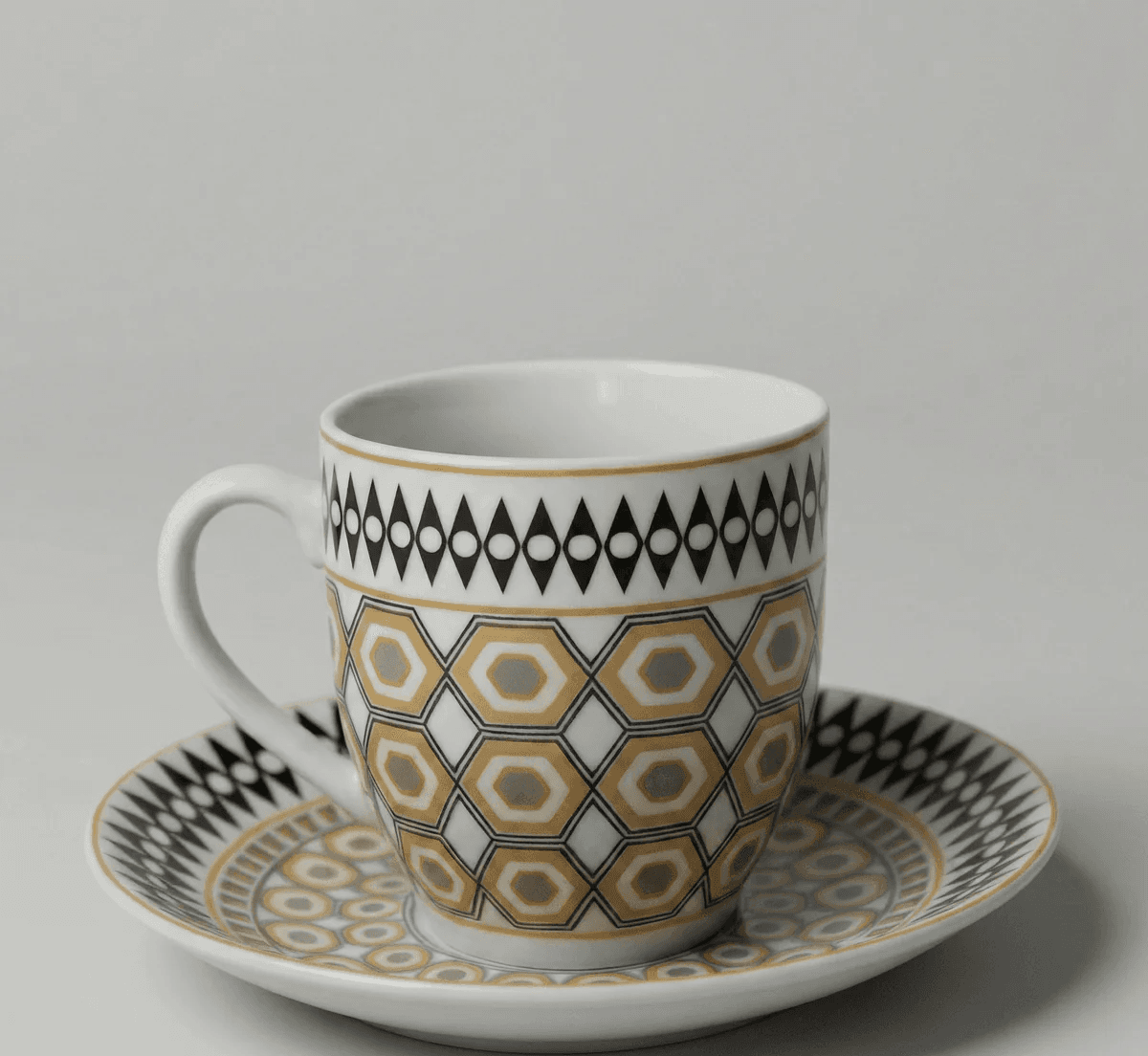 6 Tasses Et 6 Sous-Tasses À Café Noir