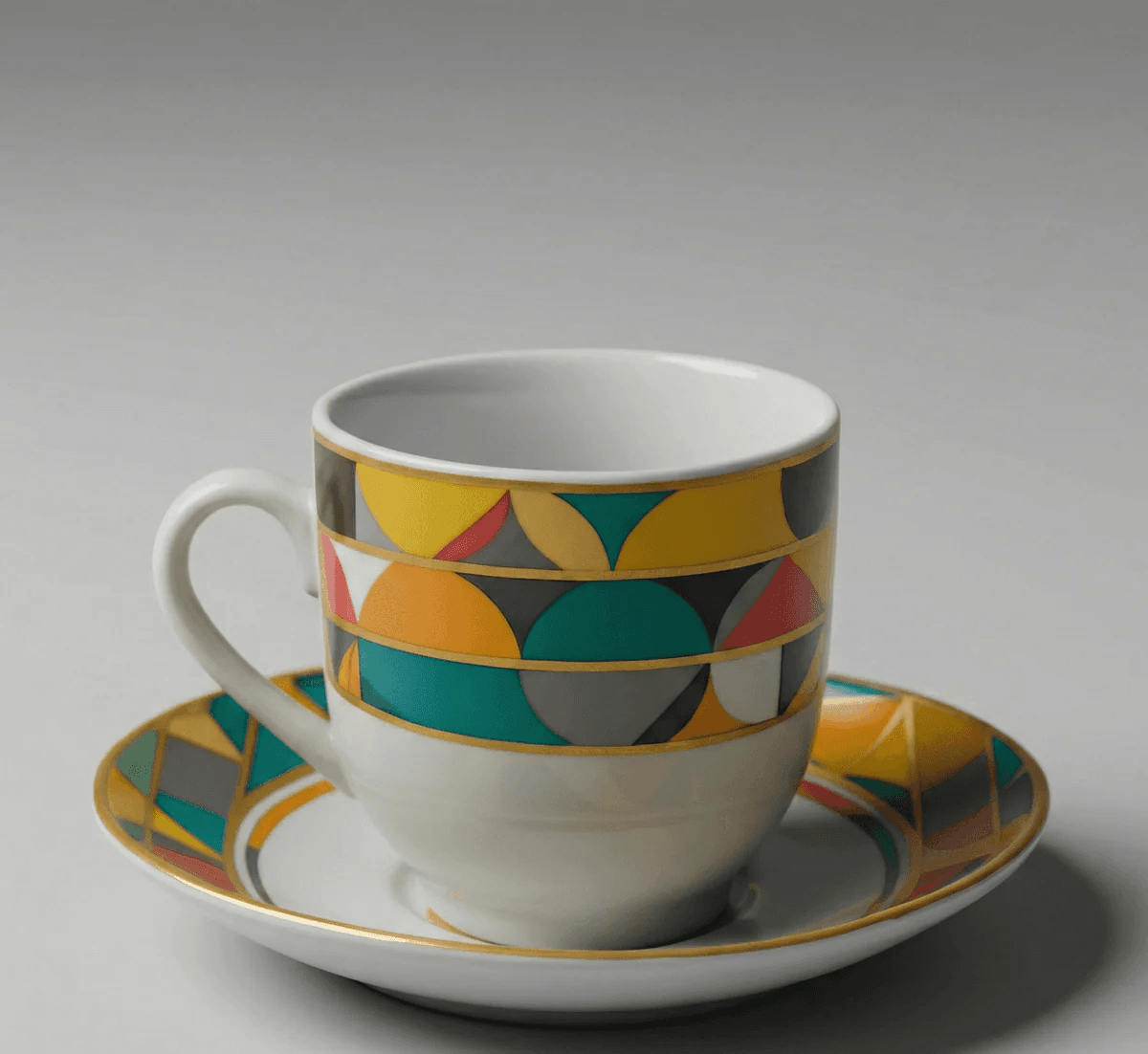 6 Tasses Et 6 Sous-Tasses À Café Noir