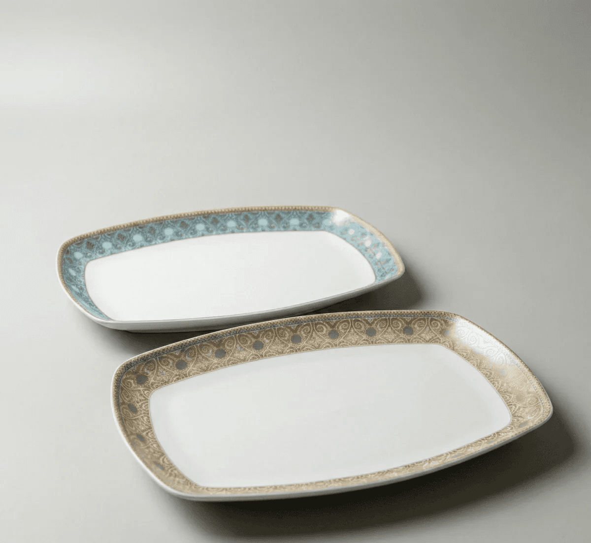 Ensemble 2 Plats Rectangulaires  - Bohème Turquoise