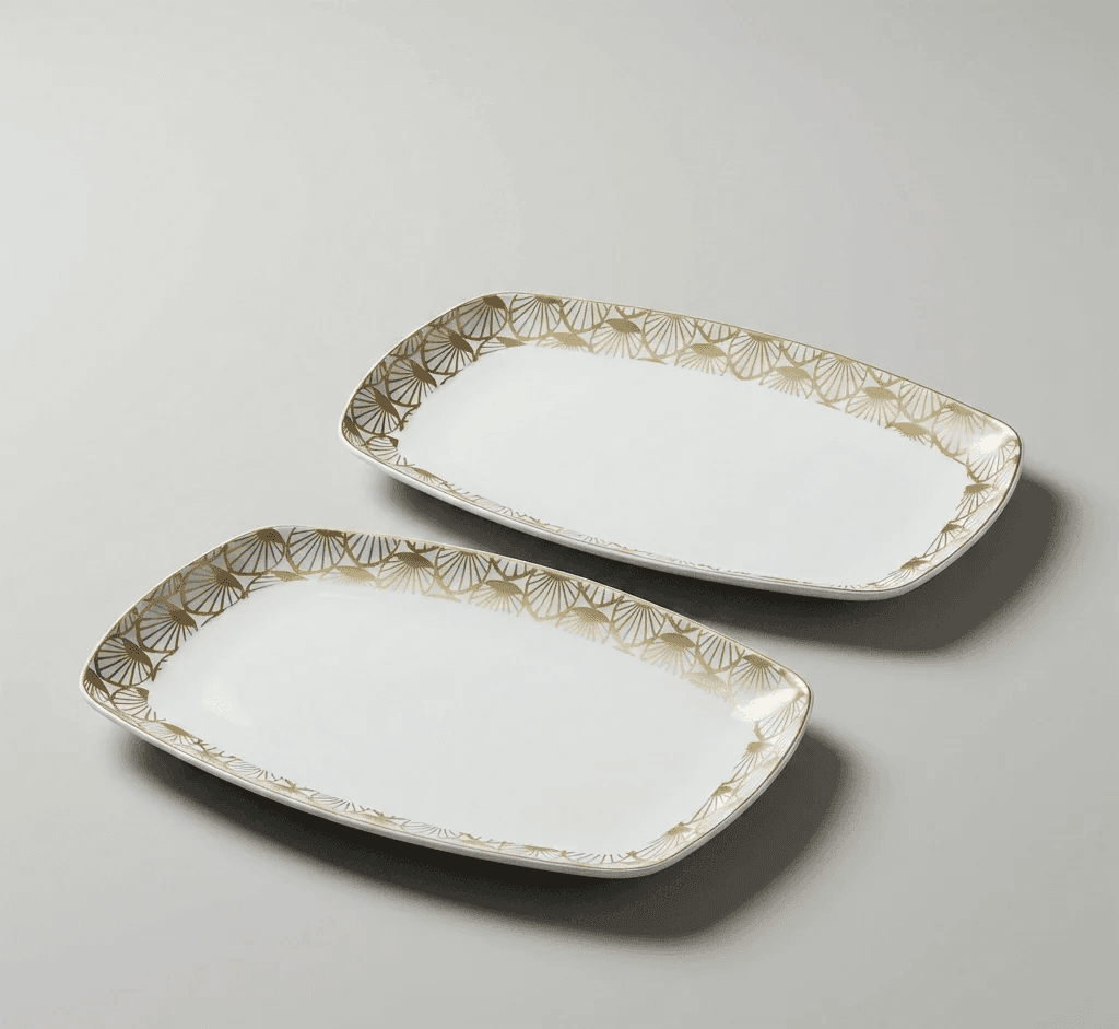 Ensemble De 2 Plats Ovales – Golden Deco