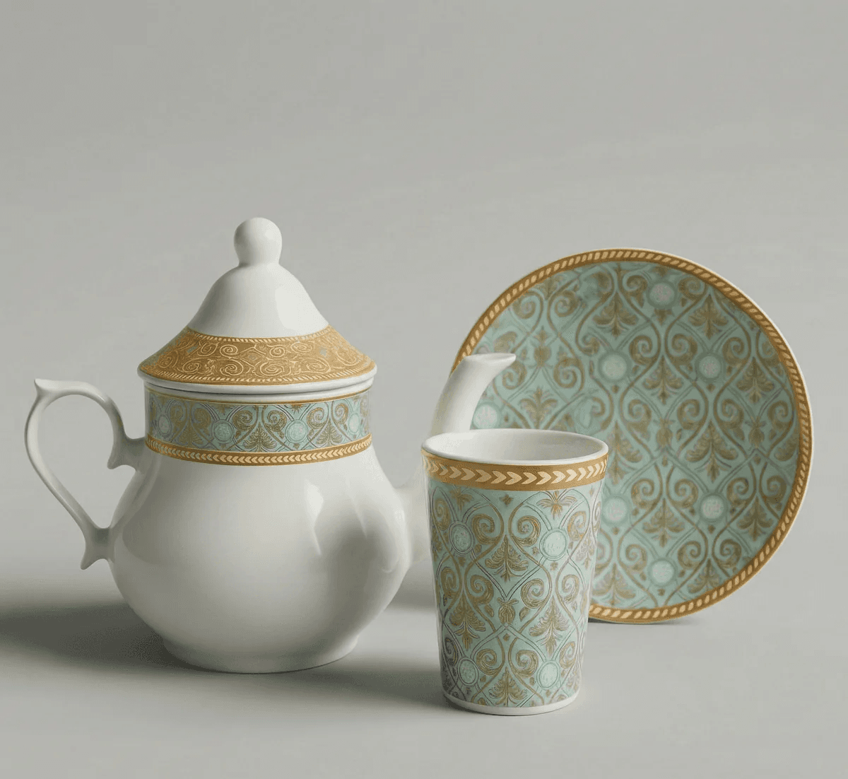 Ensemble Petit Déjeuner De 13 Pièces Boheme Turquoise