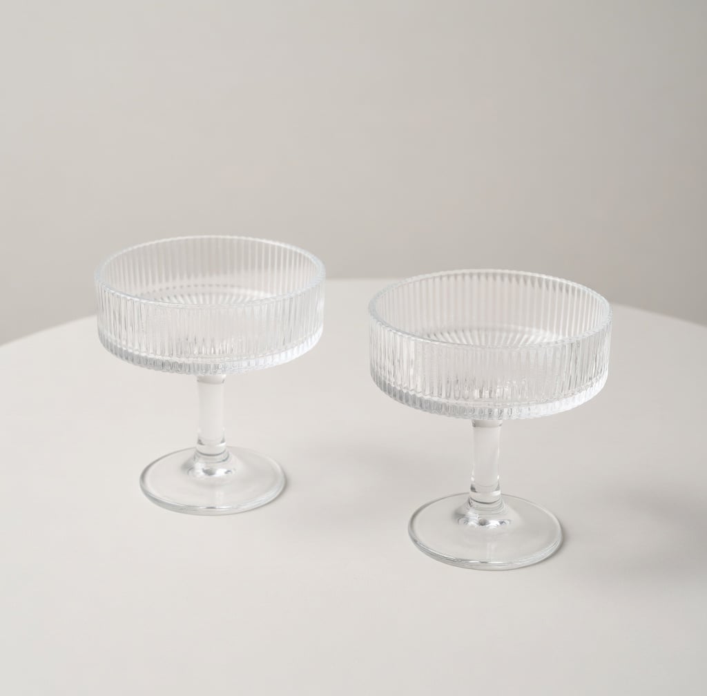 Lot De 2 Coupes En Verre Strié – Élégance & Raffinement