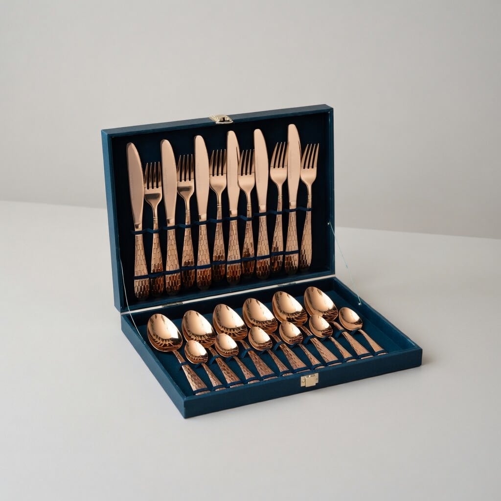 Ménagère 24 Pièces Pour 6 Personnes Hony Rose Gold
