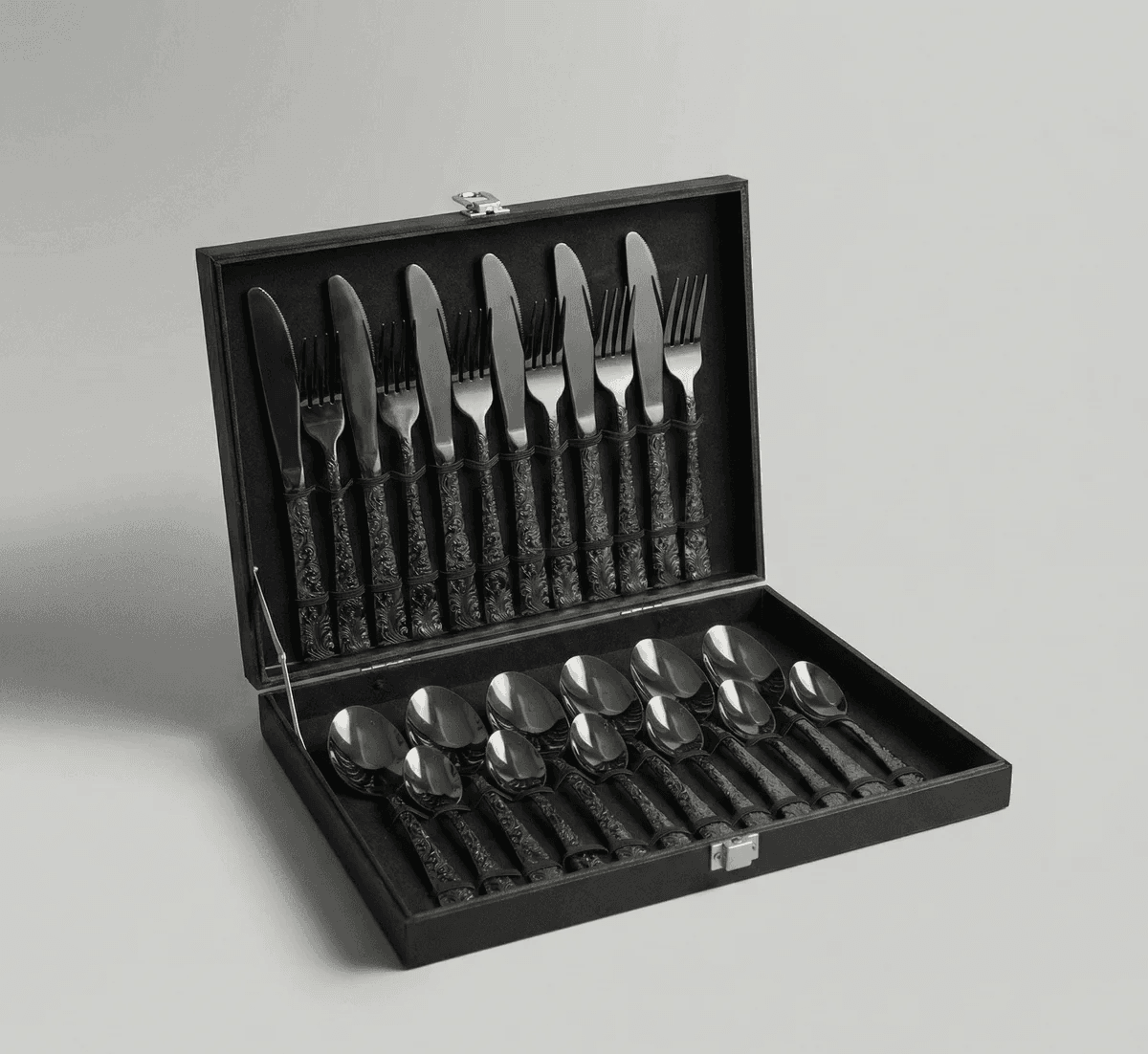 Ménagère 24 Pièces Santamarta Black Pour 6 Personnes