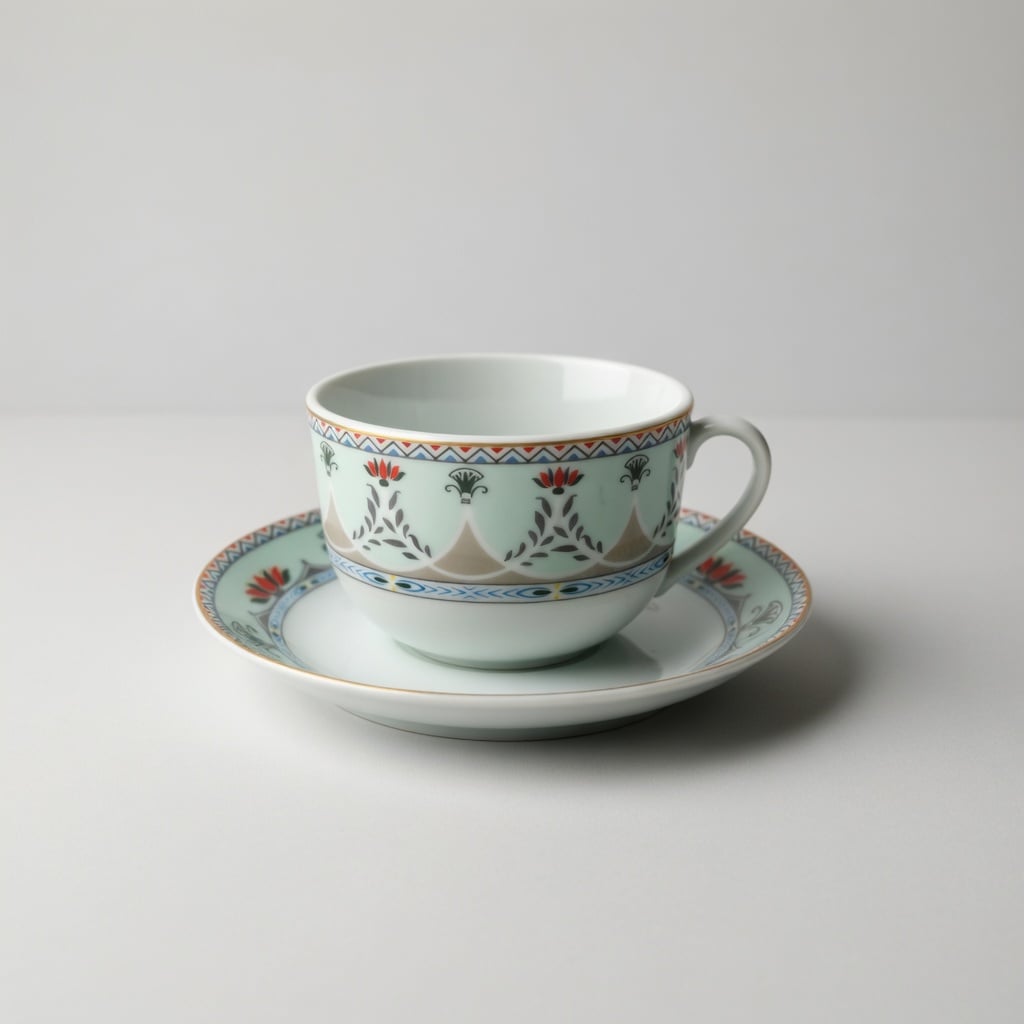 Service Café au Lait – 6 Tasses & 6 Sous-Tasses FLORAL ANDALOUS