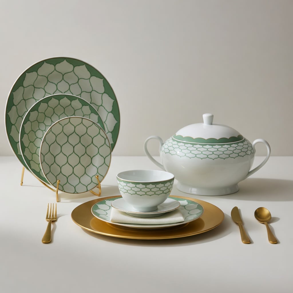 Service De Table 49 Pièces Geometrique Marocain